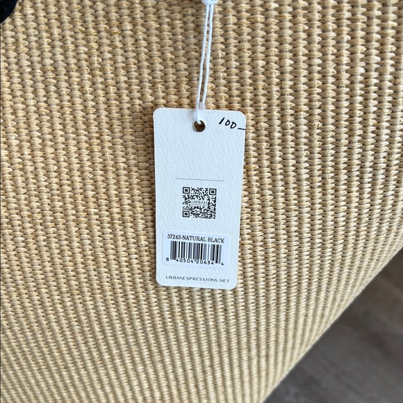 Urban Expressions Tan and Black Woven Tote - New w/Tags - Raelynn Tote - Picture 12 of 15